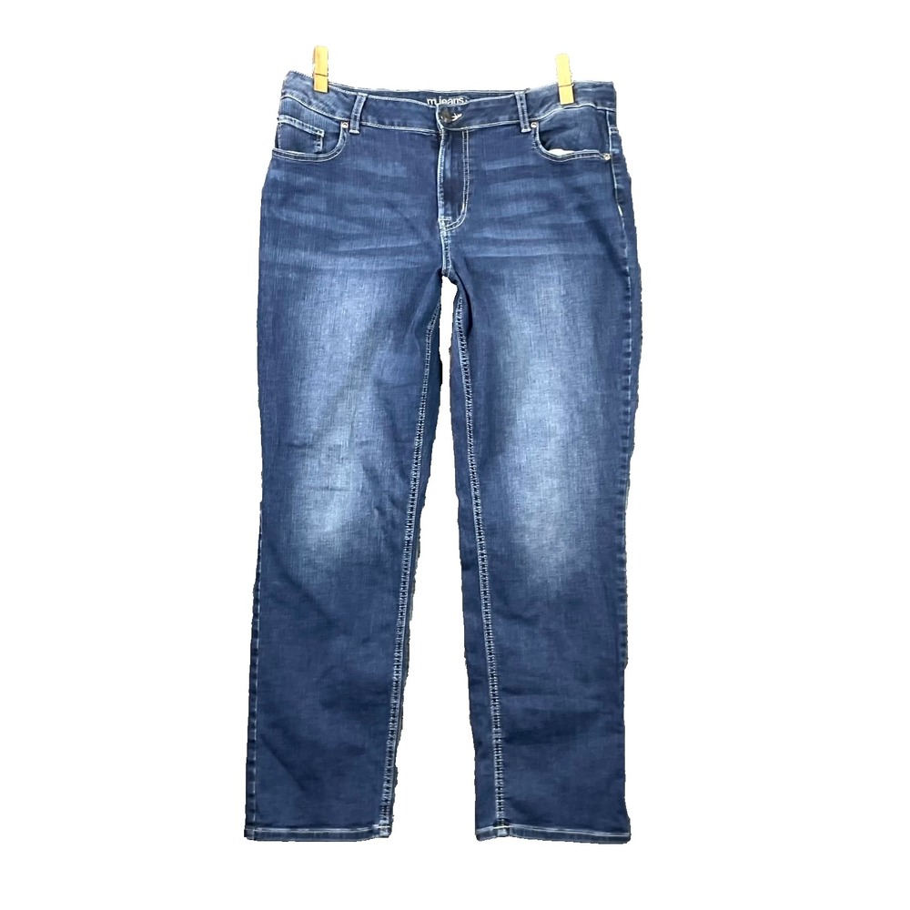 M Jeans By Maurices High Rise Curvy Jeans Womens 18W Blue Cotton Mid Rise Skate
